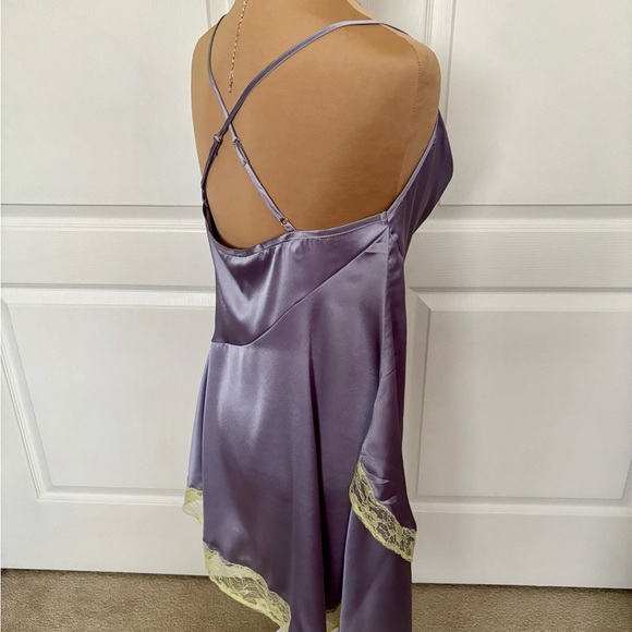 Nasty Gal Lilac Satin Cowl Neck Mini Dress Size 10 - Picture 8 of 13